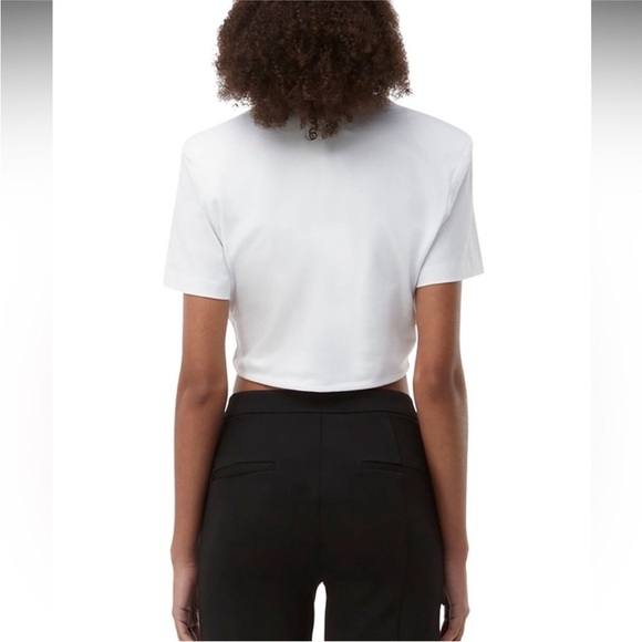 GAUGE81 Keila Plunge-front Organic Cotton Cropped Top In White Size L NEW - Picture 10 of 13